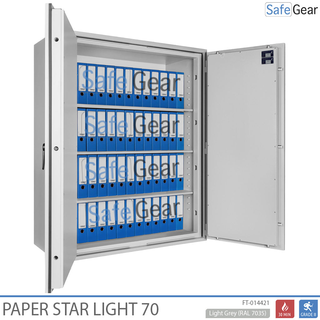 Paper Star Light 70 Cofre para Documentos - 56 Pastas - Teste de Roubo S2 / Teste de Fogo 30m