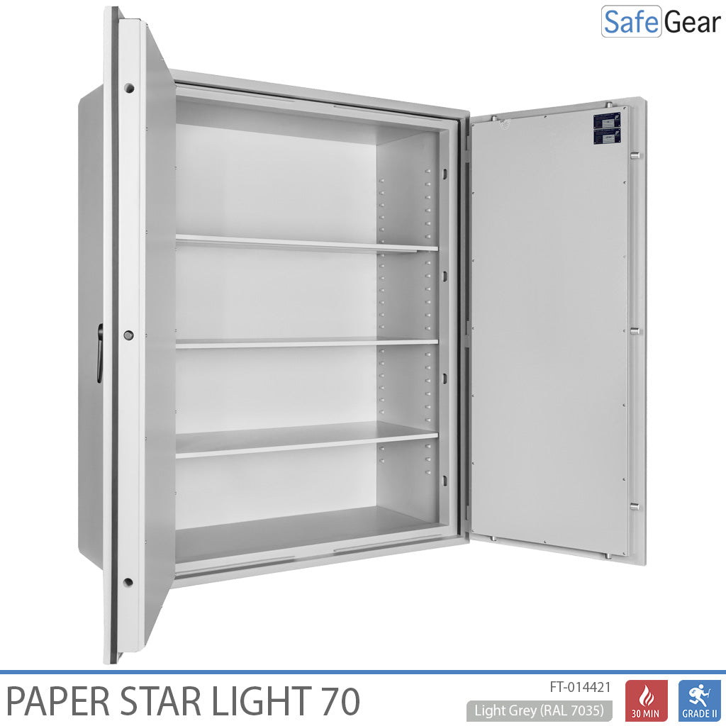 Paper Star Light 70 Cofre para Documentos - 56 Pastas - Teste de Roubo S2 / Teste de Fogo 30m