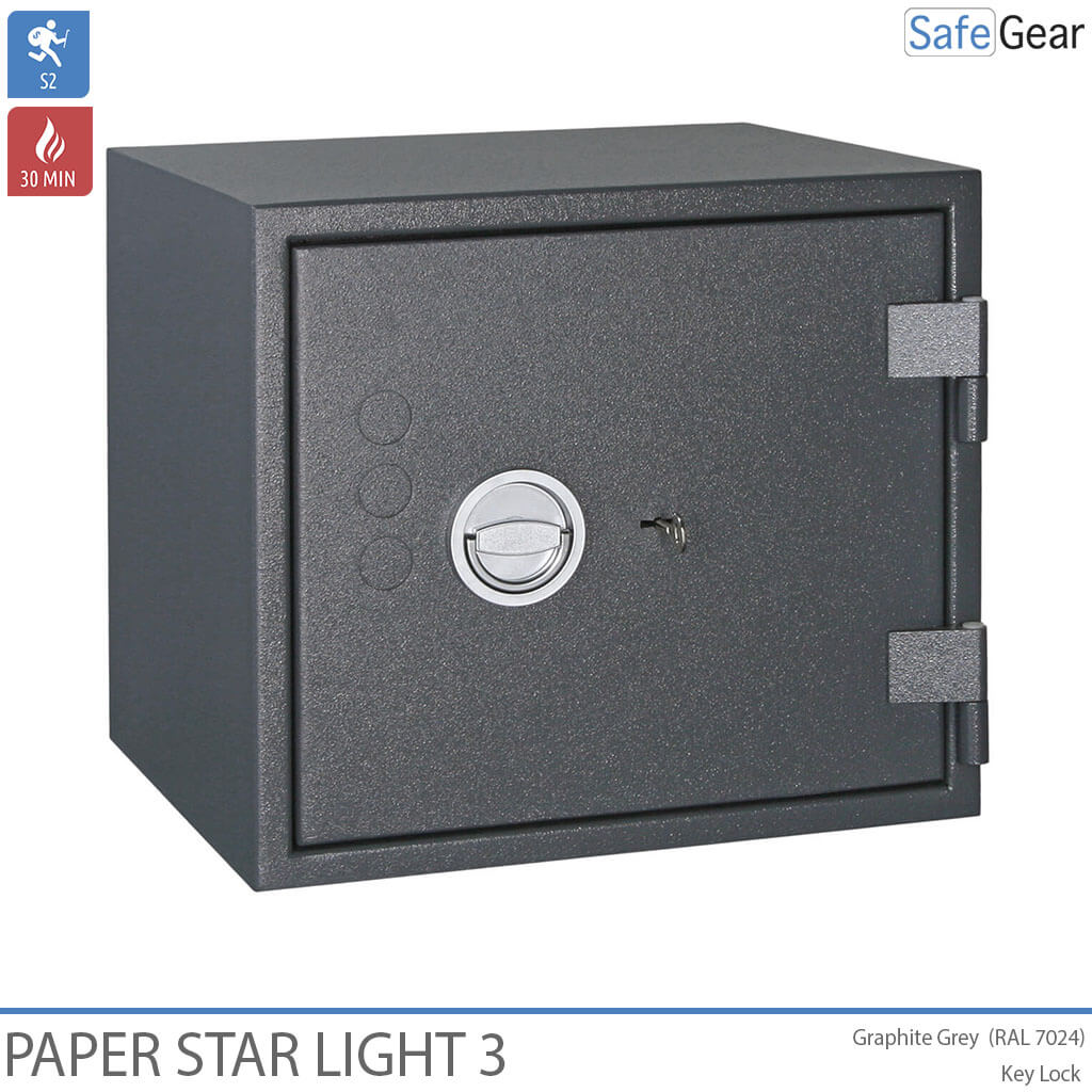 Paper Star Light 3 Cofre Ignífugo - 5 Pastas - Teste de Roubo Grau S2 / Teste de Fogo 30 min