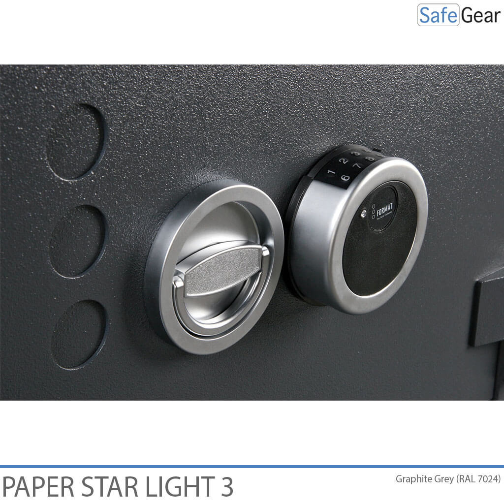 Paper Star Light 3 Cofre Ignífugo - 5 Pastas - Teste de Roubo Grau S2 / Teste de Fogo 30 min