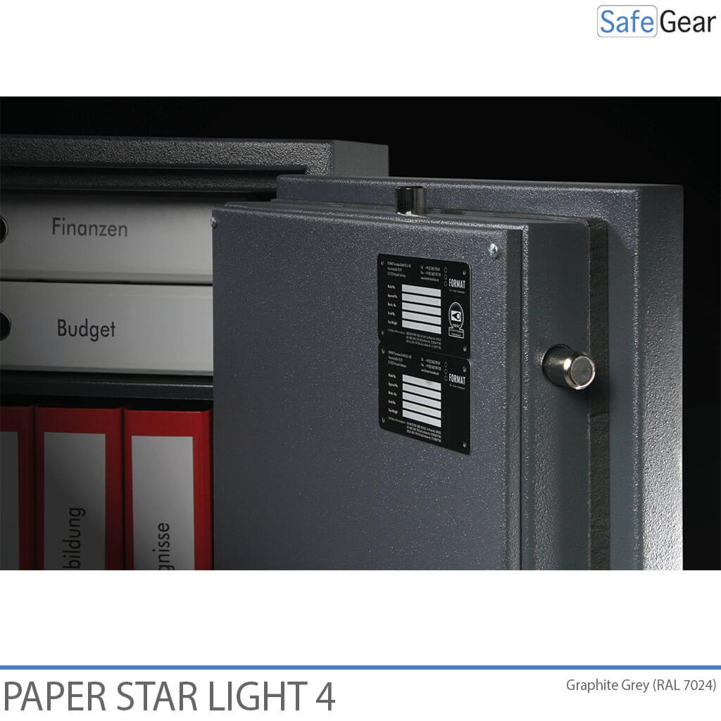 Paper Star Light 4 Cofre Ignífugo - 7 Pastas - Teste de Roubo Grau S2 / Teste de Fogo 30 min
