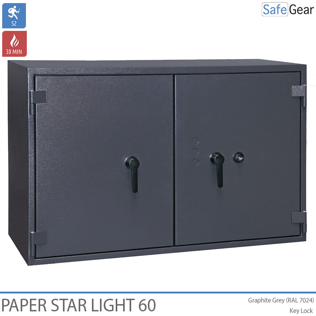 Paper Star Light 60 Cofre para Documentos - 28 Pastas - Teste de Roubo S2 / Teste de Fogo 30m