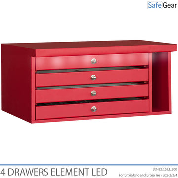 Organizador Brixia com luz LED e 4 gavetas para tamanho 2-3-4