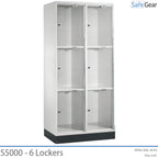 Armário para sacos da série 5000 - 6 compartimentos com porta transparente e fechadura eletrónica