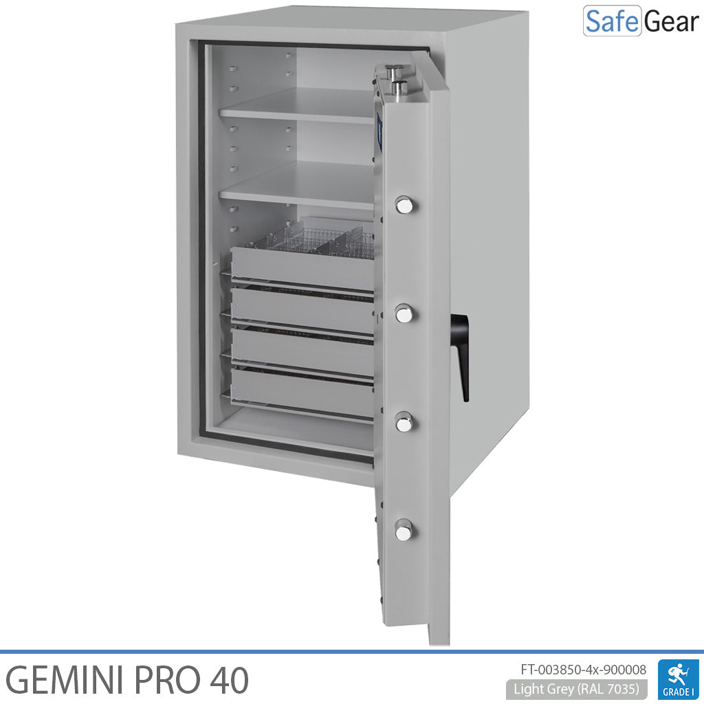 Gemini Pro 40 Cofre de Farmácia (180 Litros) - 4 Gavetas - 2 Prateleiras - Teste de Arrombamento Grau I - Fechadura com chave