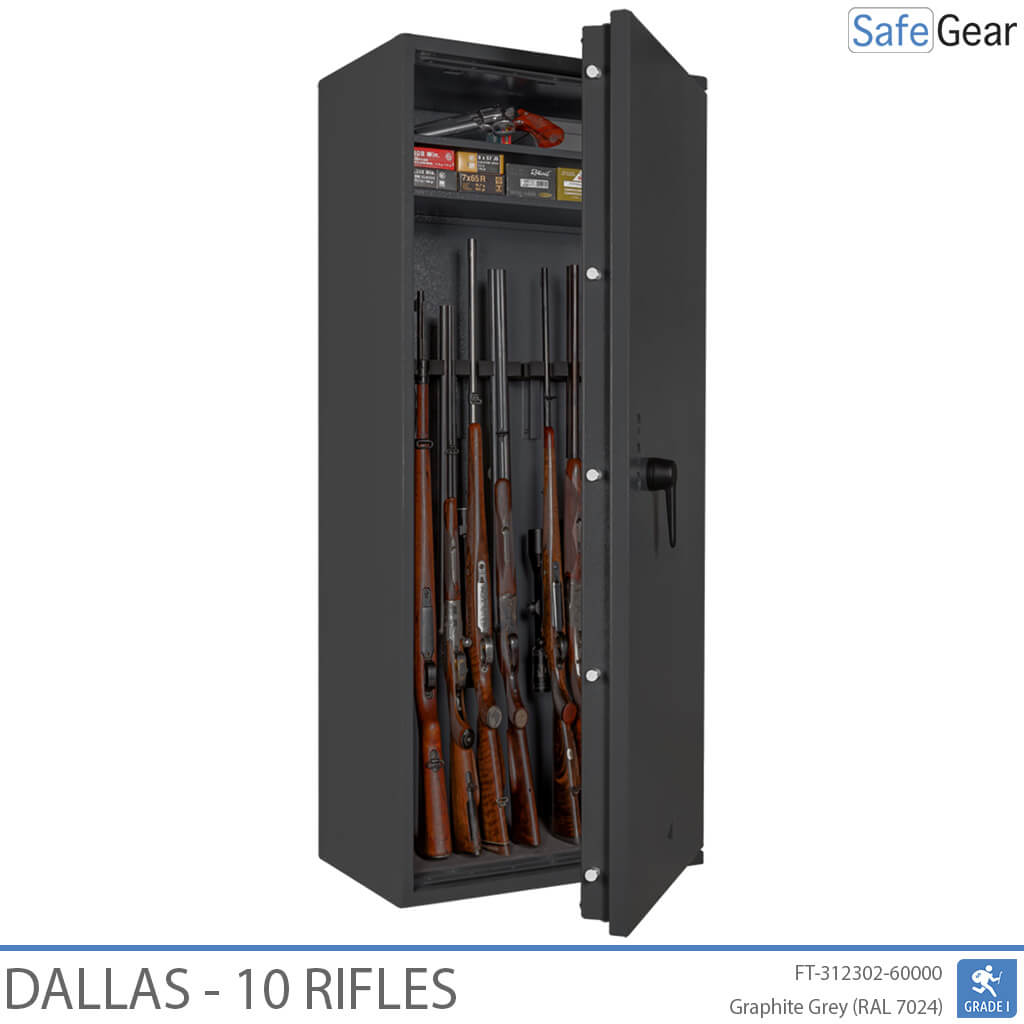 Dallas - Cofre para Armas (10 Rifles) - Grau 1 no Teste de Arrombamento