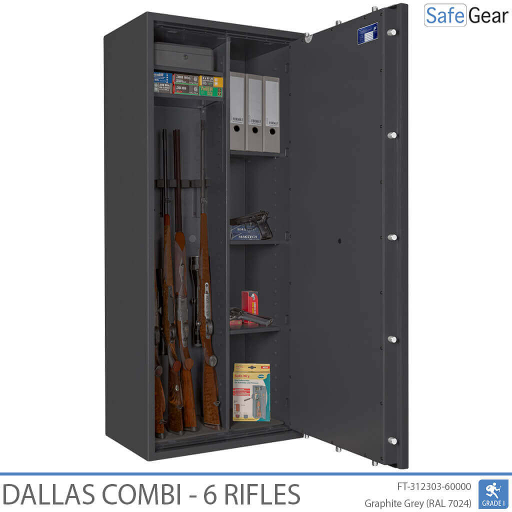 Dallas Combi - Cofre para Armas (6 Rifles) - Grau 1 no Teste de Arrombamento