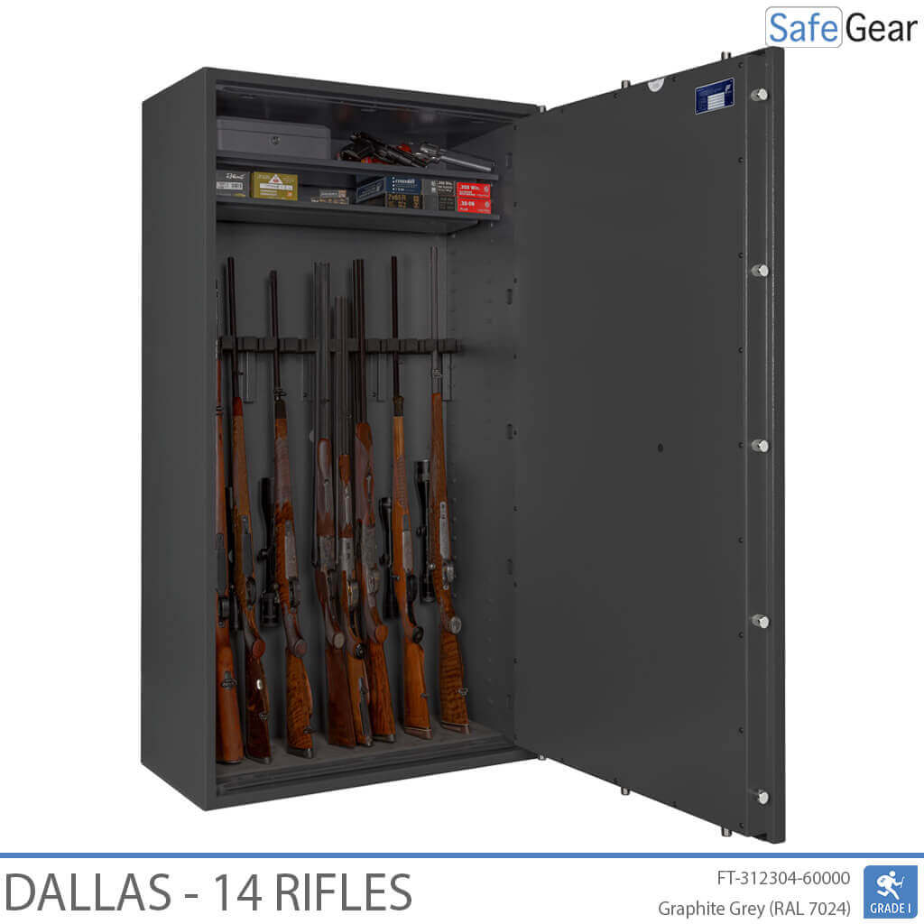 Dallas - Cofre para Armas (14 Rifles) - Grau 1 no Teste de Arrombamento
