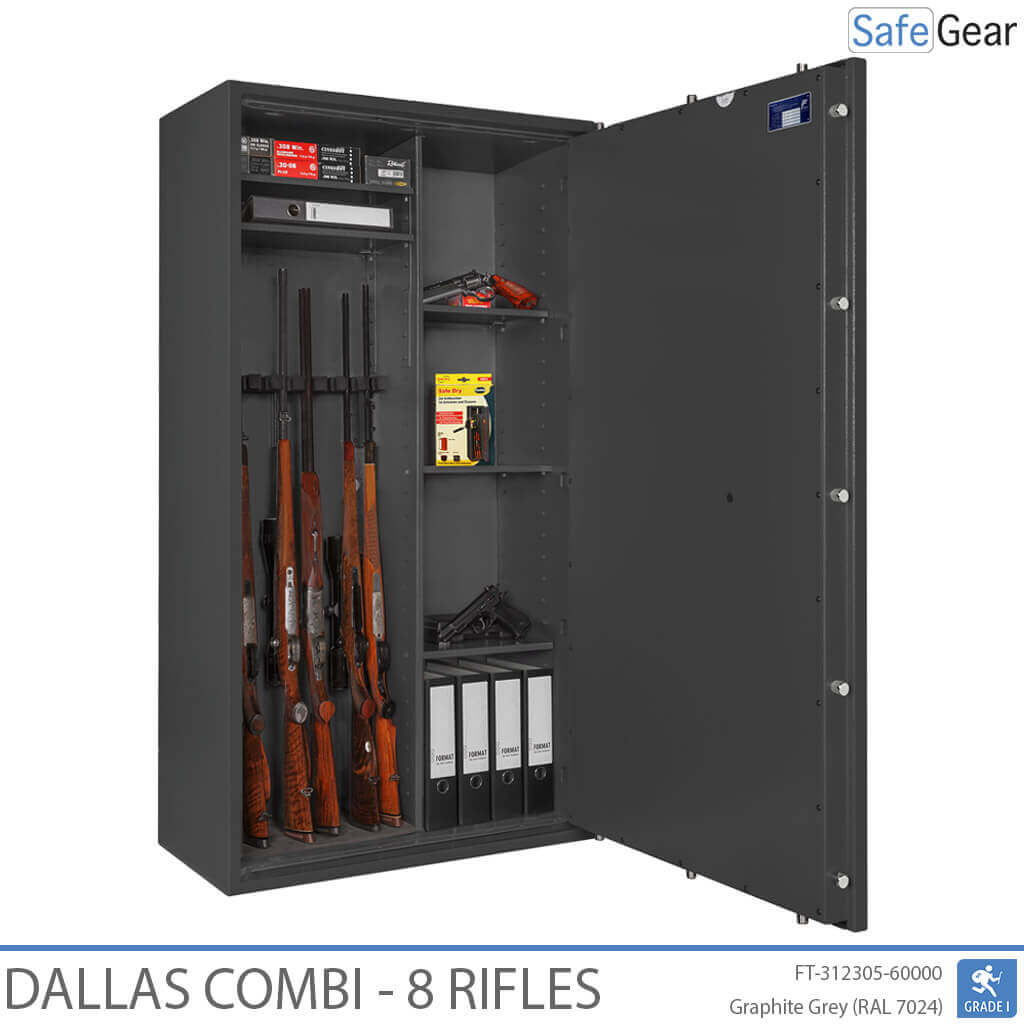 Dallas Combi - Cofre para Armas (8 Rifles) - Grau 1 no Teste de Arrombamento