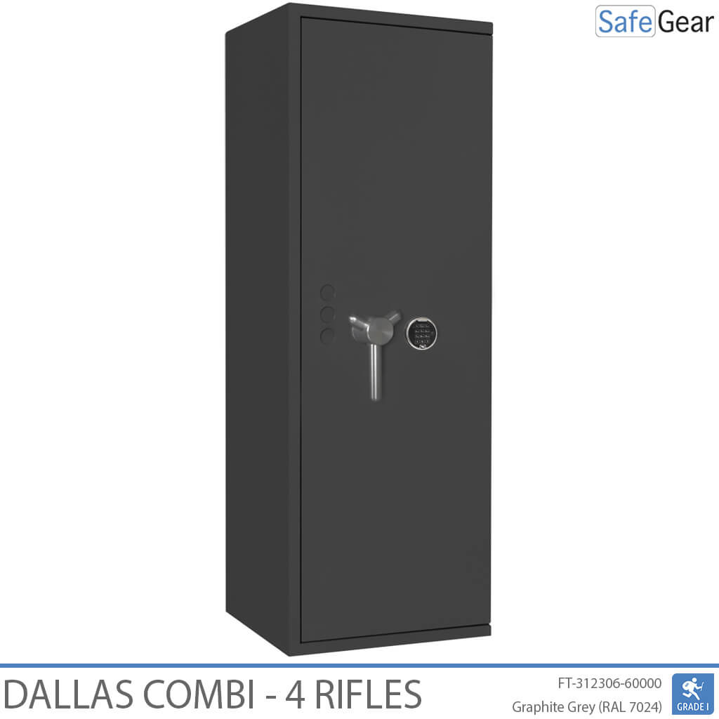 Dallas Combi - Cofre para Armas (4 Rifles) - Grau 1 no Teste de Arrombamento