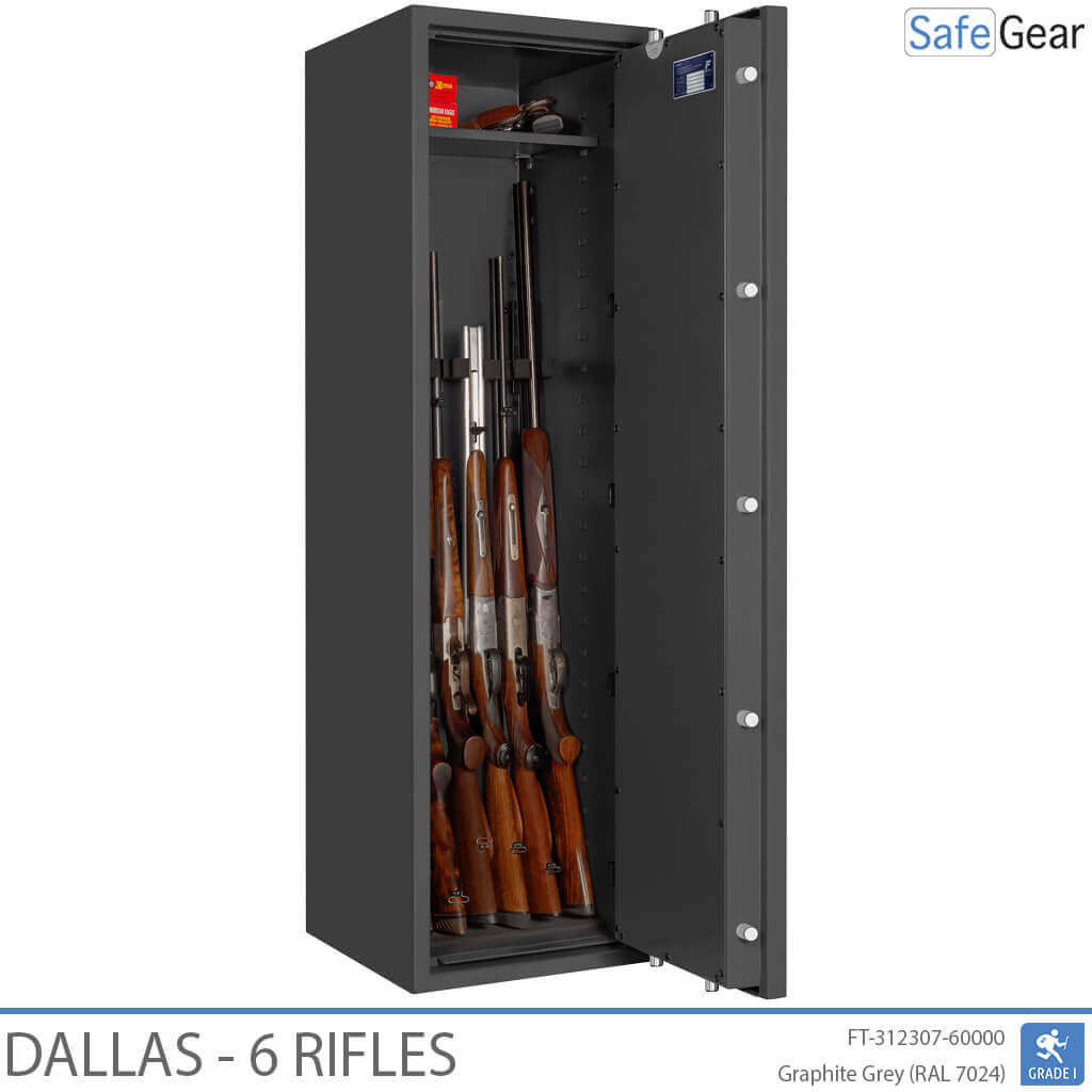 Dallas - Cofre para Armas (6 Rifles) - Grau 1 no Teste de Arrombamento