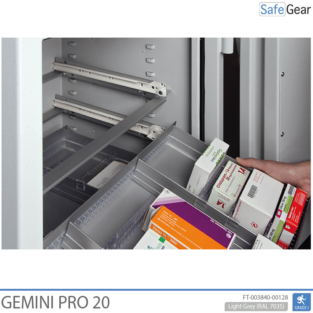 Gemini Pro 20 - Cofre de Farmácia (141 Litros) - 4 Gavetas - Teste de Arrombamento Grau I