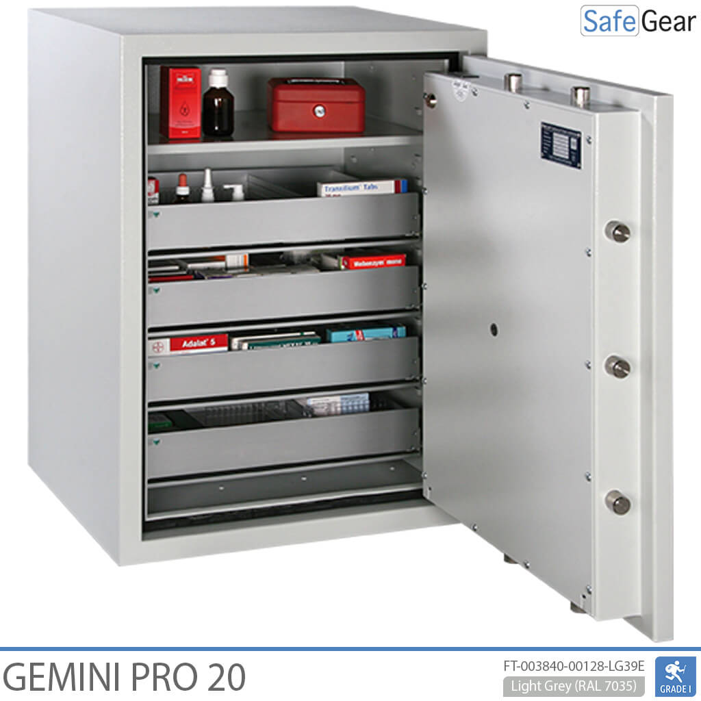 Gemini Pro 40 - Cofre para farmácia (180 Liters) - 6 gavetas - Grau I no teste de resistência a arrombamento