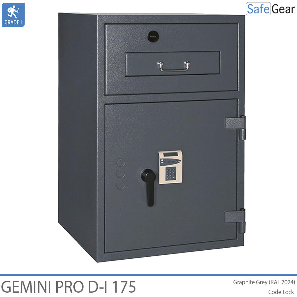 Gemini Pro D-I 175 Cofre De Depósito (205 L) - Grau de teste contra arrombamento D-I - Fechadura De Código com 9 códigos de utilizador