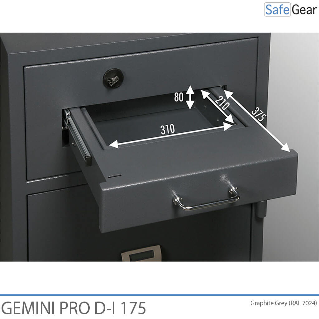 Gemini Pro D-I 340 Cofre De Depósito (384 L) - Grau de teste contra arrombamento D-I - Fechadura com chave