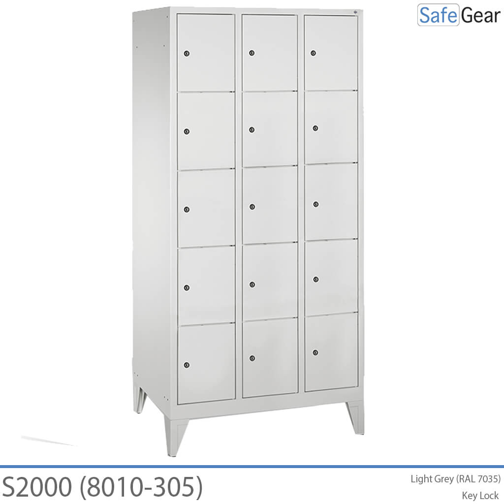 Armário de armazenamento S2000 com compartimentos 3x5 (8010-305) - cadeado