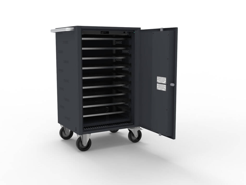 Carrinho para Computadores Guardian 1100 – 10 Portáteis com Carregamento – Fechadura De Código