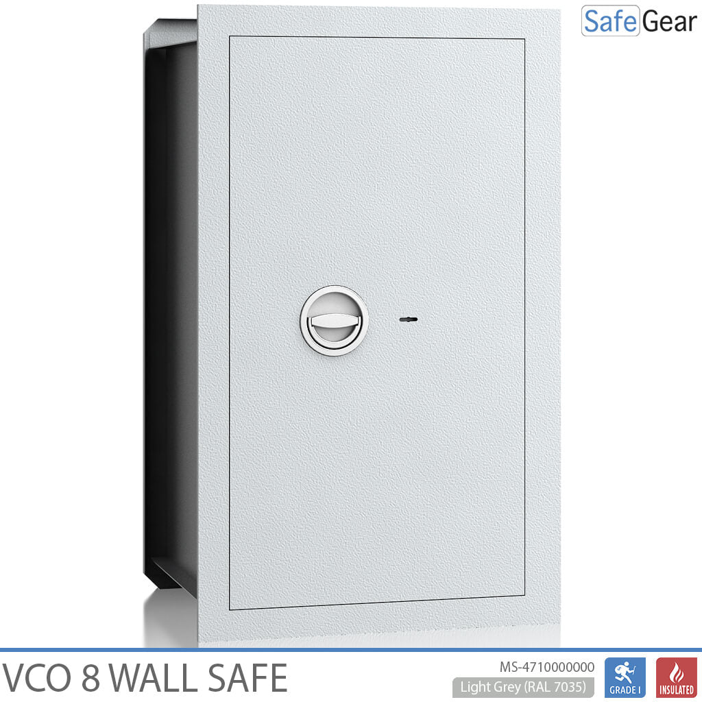 VCO 8 Cofre de parede (85 L) - Teste de arrombamento Grau 1 - Cinzento-claro - Fechadura com chave