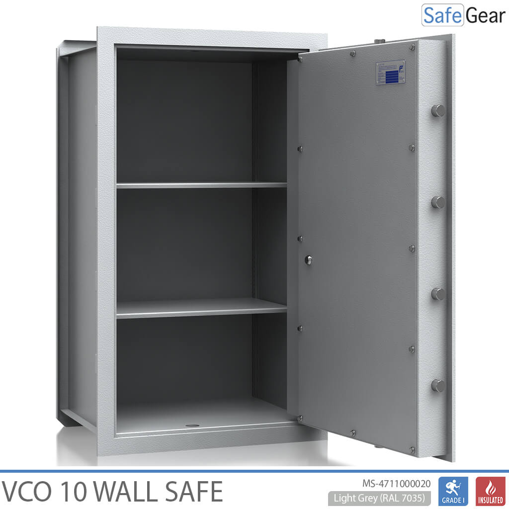 VCO 10 Cofre de parede (139 L) - Teste de arrombamento Grau 1 - Cinzento-claro - Fechadura com chave