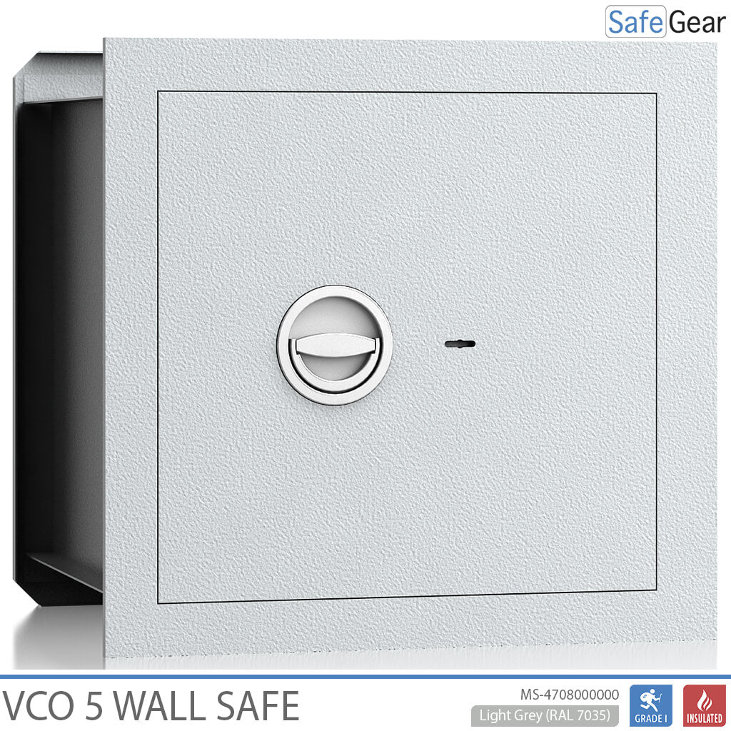 VCO 5 Cofre de parede (43 L) - Teste de Arrombamento Grau 1 - Cinzento-claro - Fechadura com chave