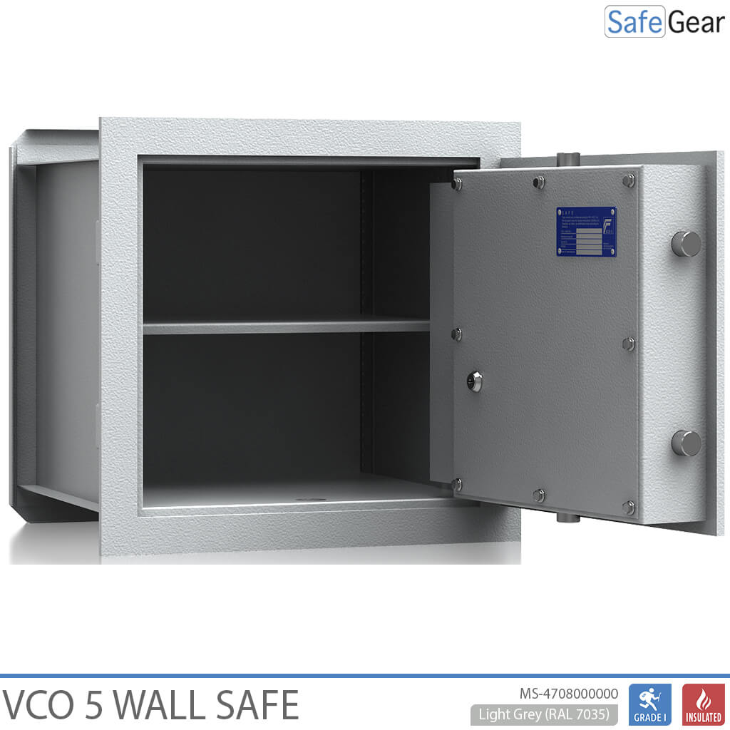 VCO 5 Cofre de parede (43 L) - Teste de Arrombamento Grau 1 - Cinzento-claro - Fechadura com chave
