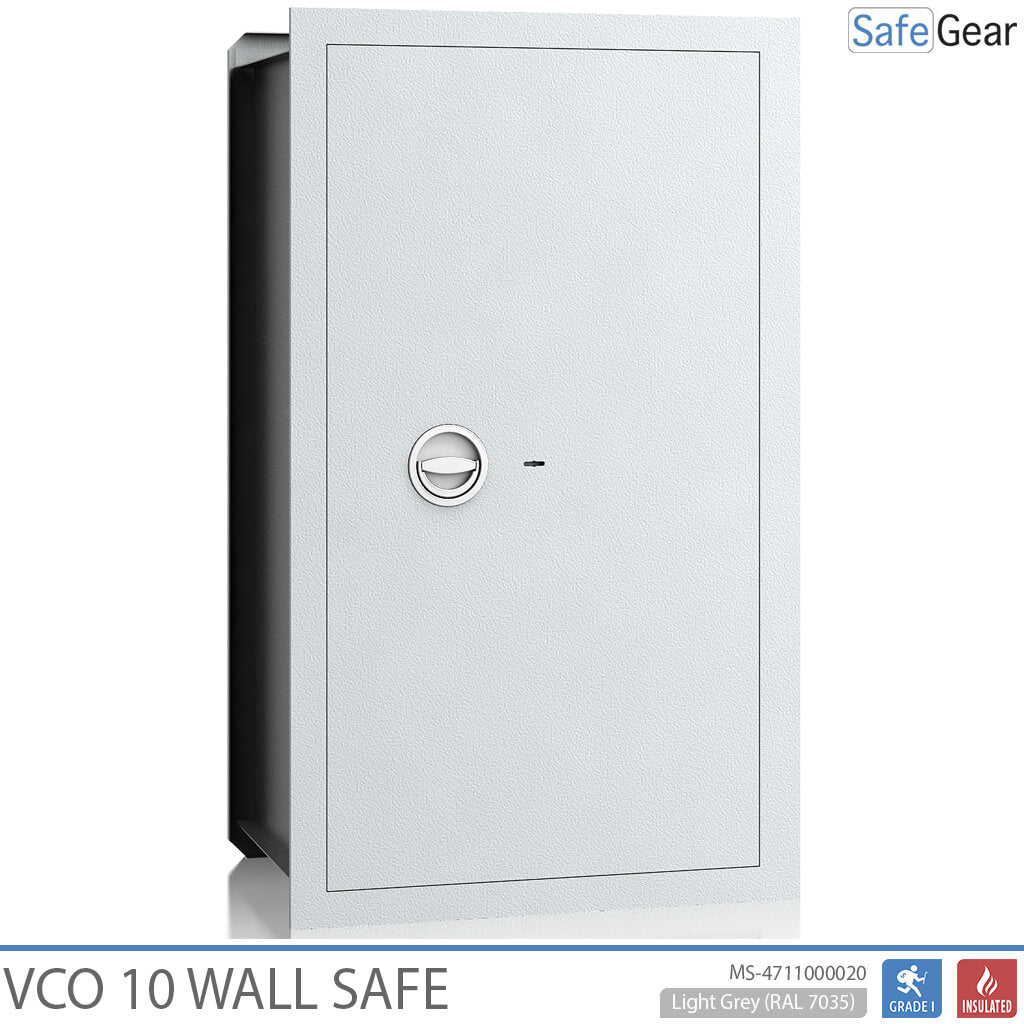 VCO 10 Cofre de parede (139 L) - Teste de arrombamento Grau 1 - Cinzento-claro - Fechadura com chave